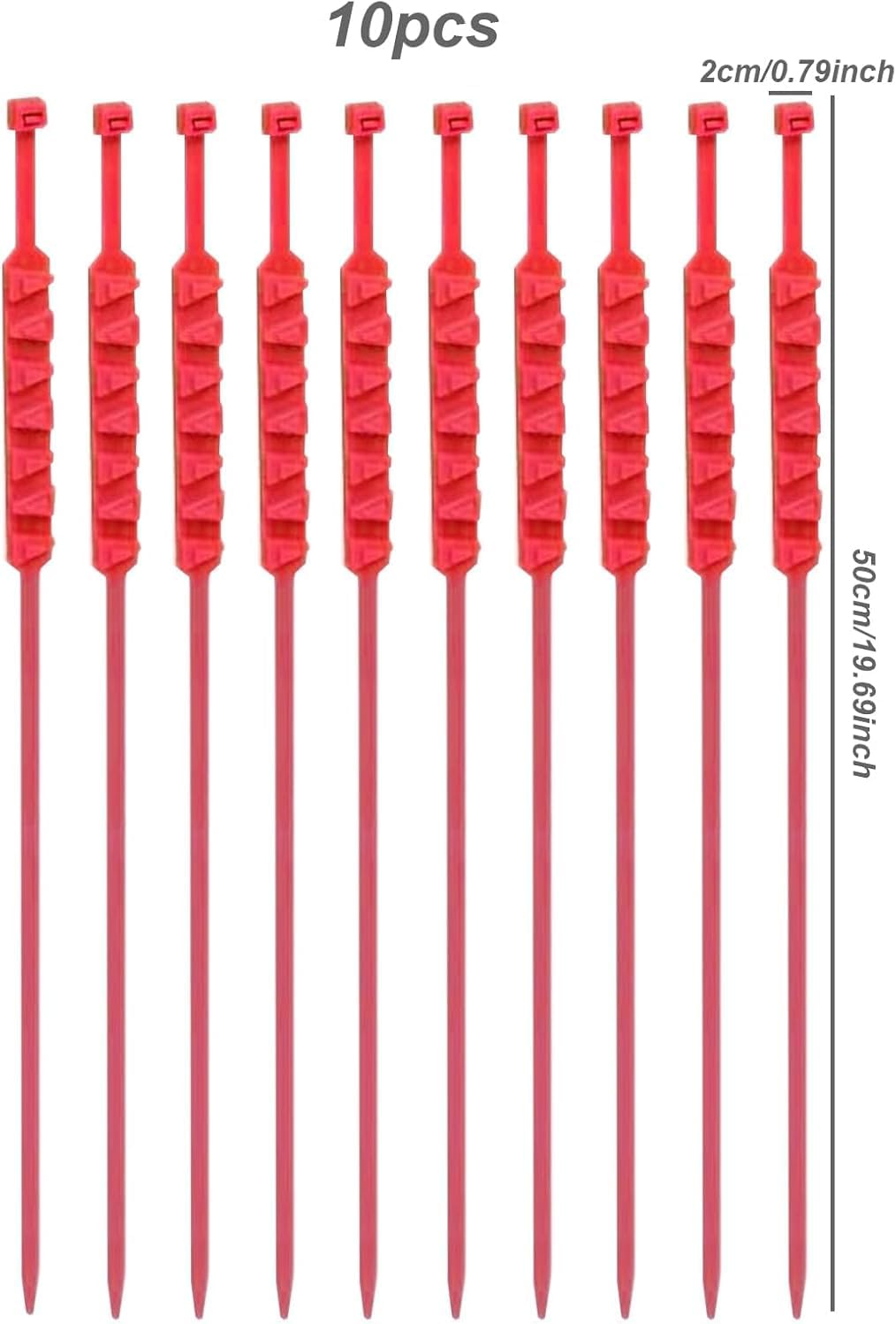 Linyongc Non-Slip Universal Car Tyre Chains, 10Pcs Reusable Snow Chains, Red image number 3