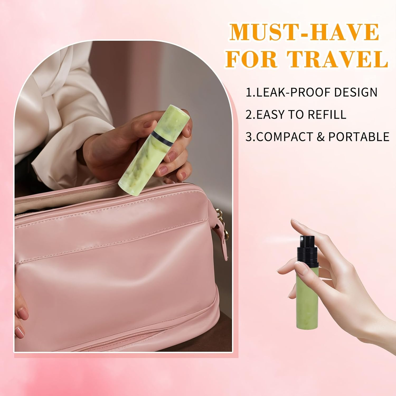 4PCS Perfume Atomiser Refillable Travel Bottle, Leakproof Travel Perfume Atomiser Mini Spray Bottle, Portable 5Ml Travel Perfume Bottle for Handbag Purse Pocket image number 1
