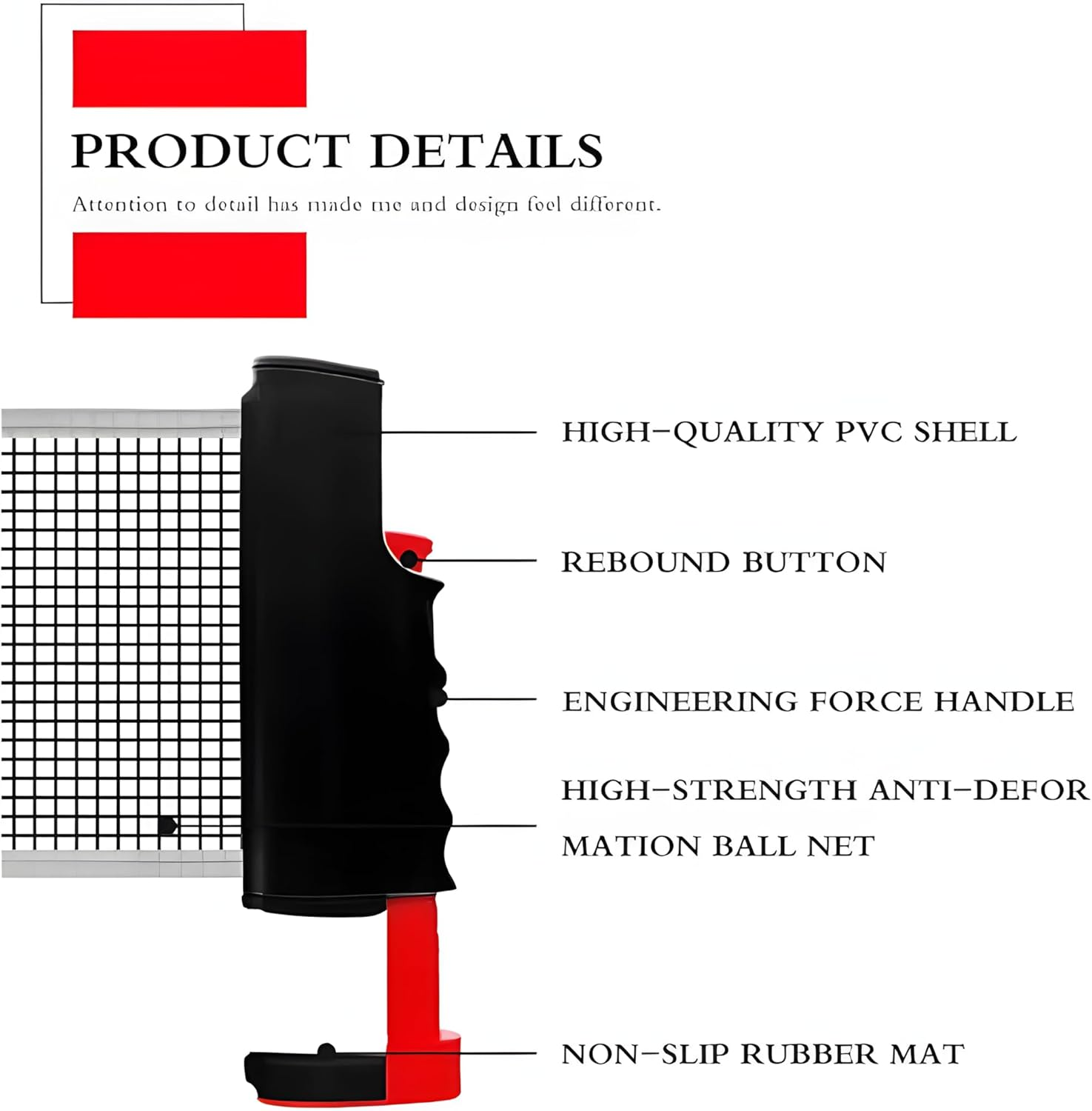 SPP Portable Table Tennis Set &ndash; Retractable Ping Pong Net, 2 Table Tennis Rackets, 6 Ping Pong Balls &ndash; Adjustable Net for Any Table, Indoor & Outdoor Play, Complete 2-Player Kit image number 5