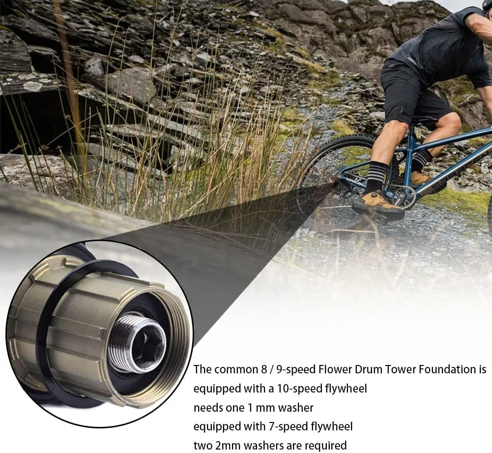 6Pcs Cassette Spacer Bicycle Flywheel Washer Spacer Bicycle Bottom Bracket Axle Washer 1Mm/1.5Mm/1.85Mm/2Mm/2.18Mm/2.35Mm Bike Cycling Flywheel Axle for MTB Road Mountain Bike image number 5