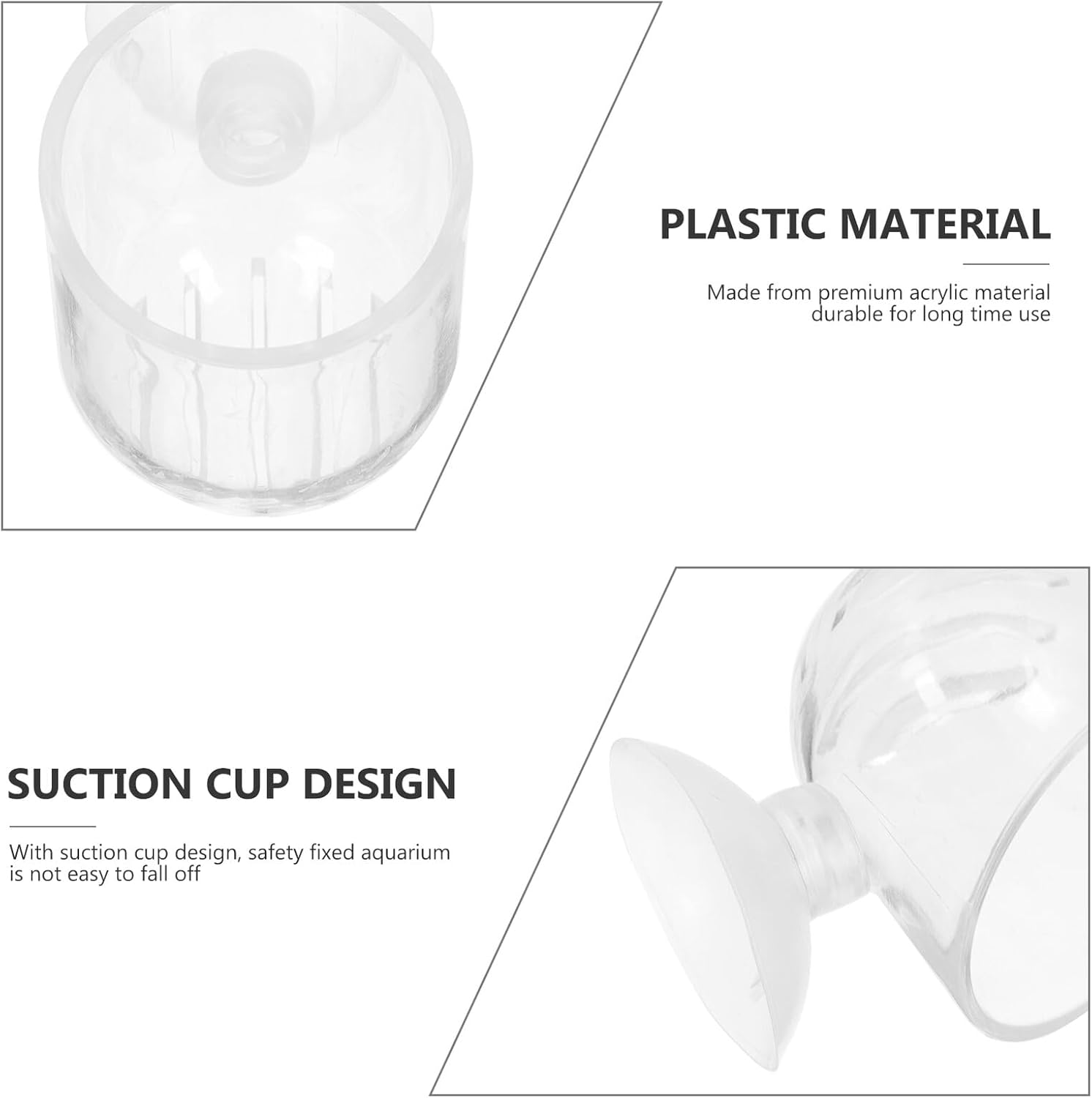 Homoyoyo 4Pcs Acrylic Fish Tank Feeding Cups Red Worm Holders Shrimp Feeder Transparent Containers for Aquarium Planting and Aquatic Pets image number 5