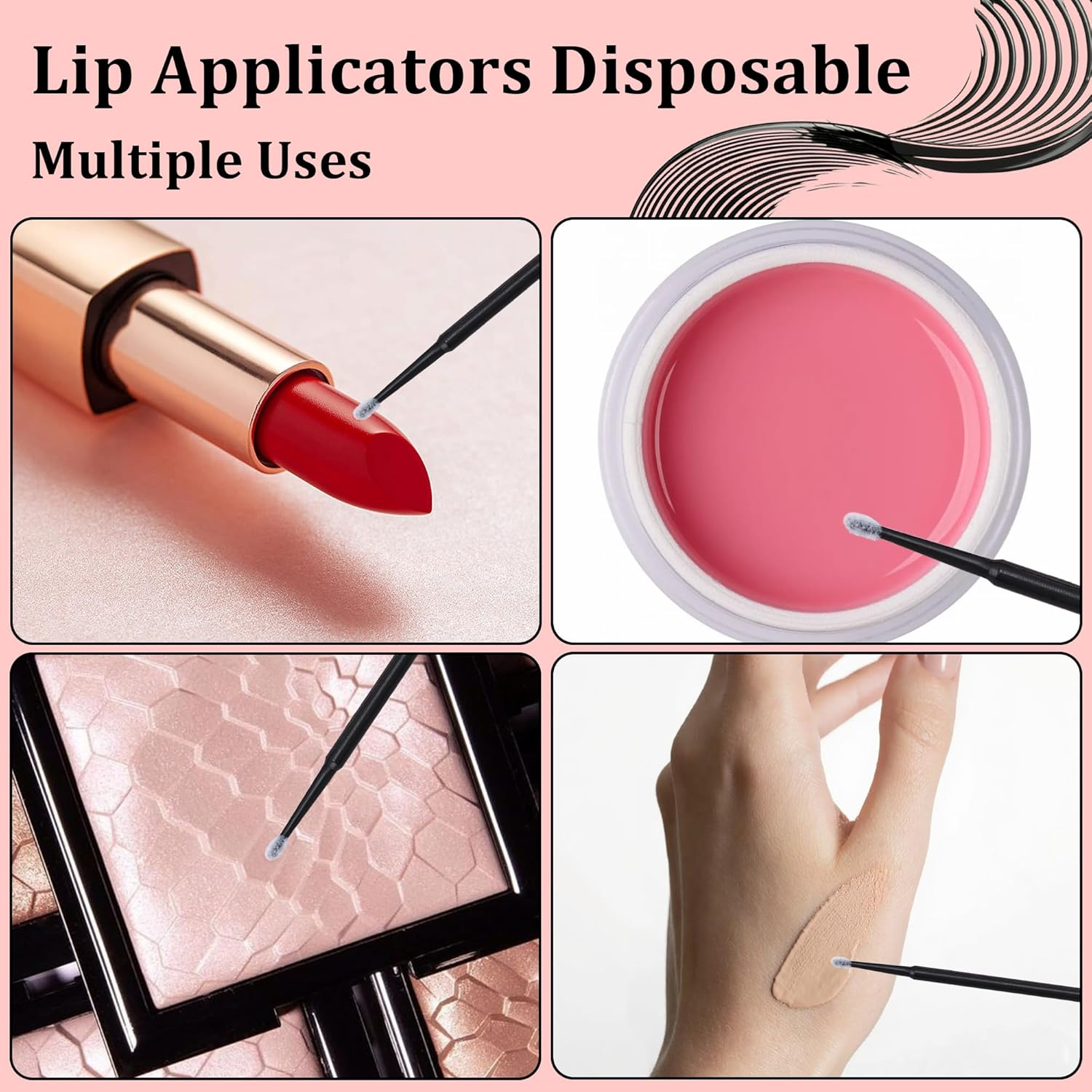 COCIDE 1400Pcs Micro Swabs Disposable Mascara Wands Makeup Applicators Eyelash Brushes Microswabs Lip Brush for Extensions Eyeliner Microbrush Spoolies Mini Tips Tools Eyebrow Stuff Lipgloss Sticks image number 4