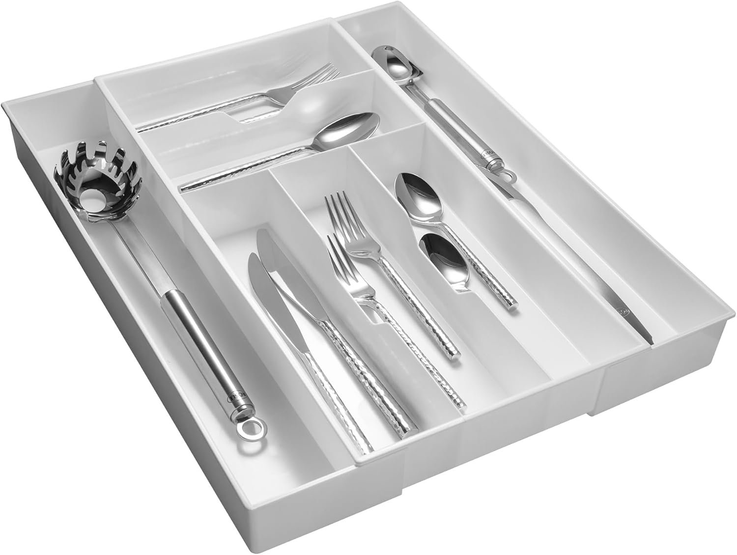Dial Industries Expand-A-Drawer Cutlery Tray, White, Extra Wide image number 2