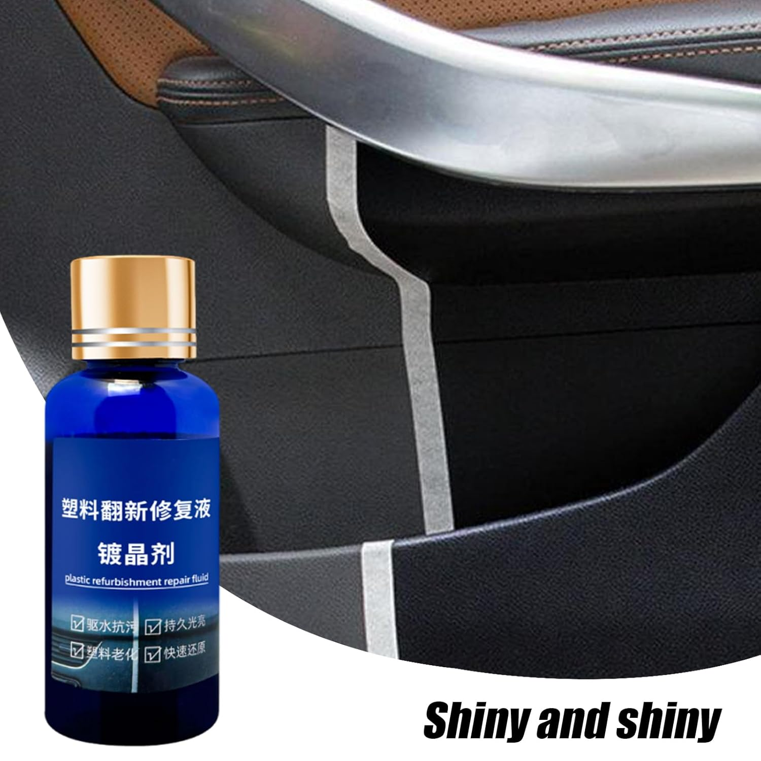 Trim Restorer Automotive | 30Ml Car Refurbishing Agent | Uv-Protected High-Gloss Stain Cleaner for Maintenance Dashboard Protection Leather Seat Conditioning image number 5