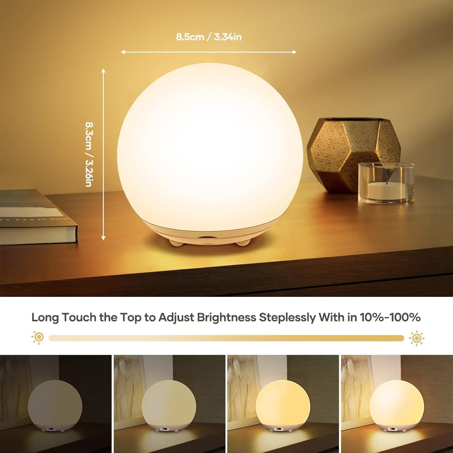 Portable Egg Shaped Night Light for Kids, Dimmable LED Touch Lamp with RGB & Warm White Modes, Rechargeable Silicone Table Lamp with Hidden Handle, Nursery Bedroom Decor, Baby Girl Boy Gifts image number 5