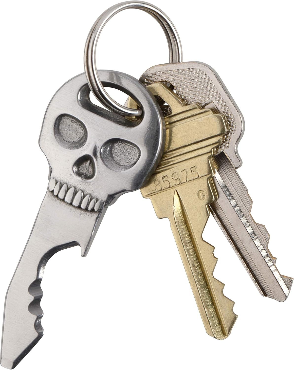 Nite Ize Doohickey Skullkey Tool, Stainless Steel Keychain Multi-Tool - Silver image number 2