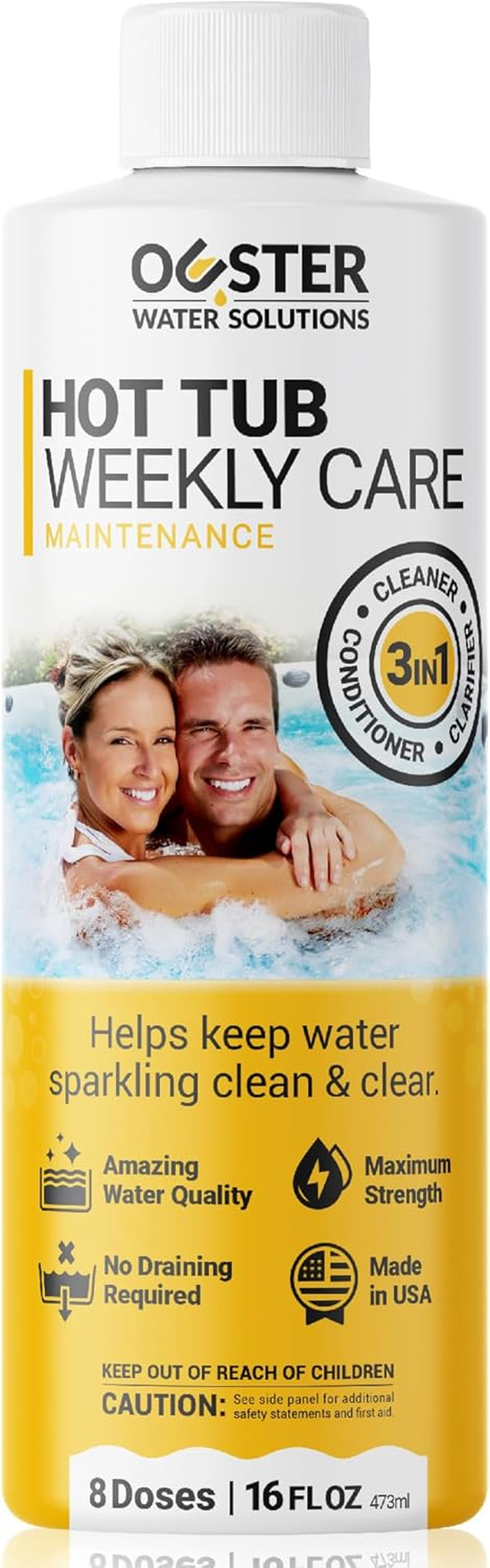 Bio Ouster Hot Tub Conditioner, Clarifier & Cleaner&ndash; 3-In-1 Weekly Care for Portable Hot Tubs and Swim Spas &ndash; Sparkling Clean & Silky Soft Water &ndash; Reduces Harsh Spa Chemicals- 16Oz image number 1