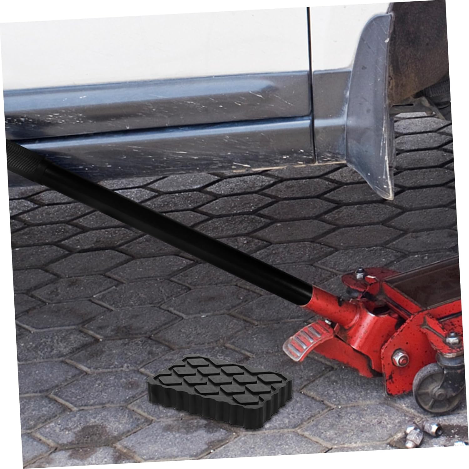 NOLITOY 2Pcs Black Rubber Car Jack Blocks Camper Jack Stand Pads for Rv Stabilizer Wear-Resistant Lift Pads with Easy Installation Versatile Support for Car Hoist image number 2