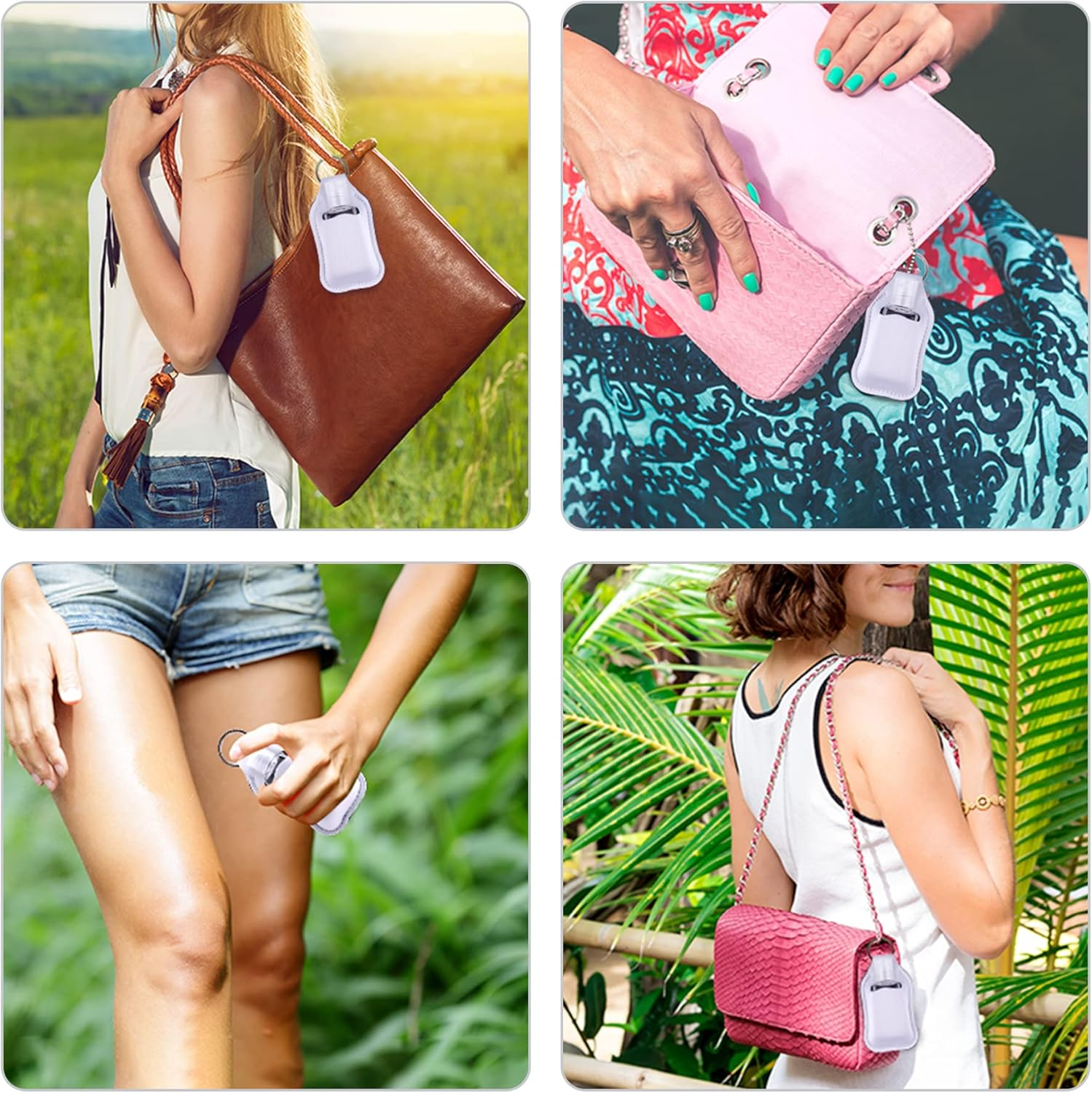 Duufin 60 Pieces Empty Travel Size Hand Sanitizer Bottles with Keychain Set Including 30 Pieces Clear Refillable Bottles and 30 Pieces Hand Sanitizer Holder Keychain for Backpack and Purse image number 3