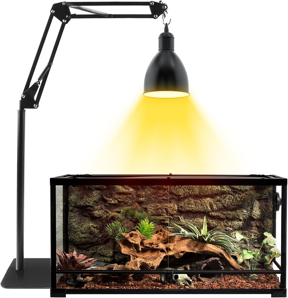 Glowup Reptile Lamp Stand Adjustable Heat Lamp Stand Height 40-140 Cm, 360&deg; Rotation Reptile Lamp Holder with Base Terrarium Light Stand for Tortoises Spider (Without Lamps) image number 1