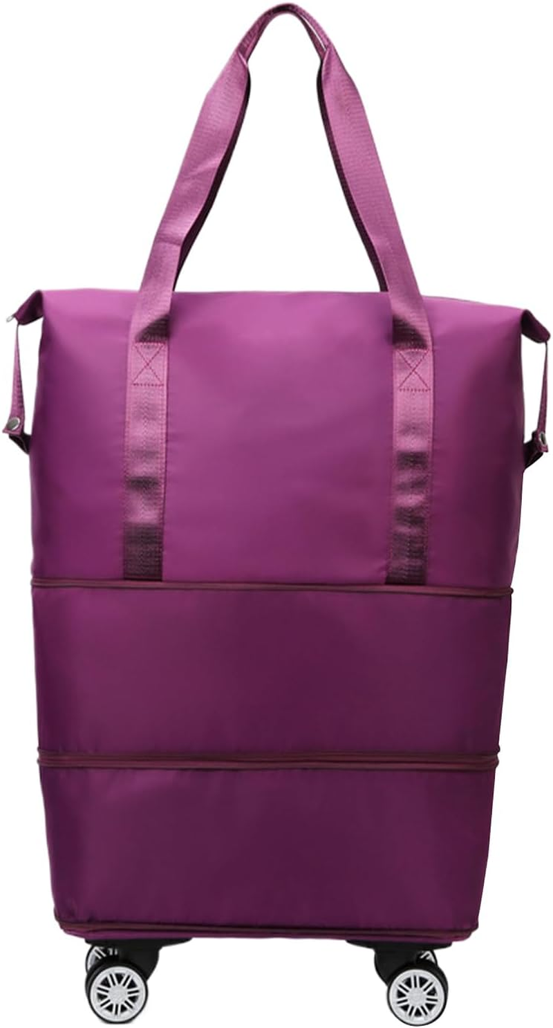 Duffle Bag with Wheels | Rolling Duffle Bag Underseat Handbag,Overnight Organization Garment Carrier for Gym Shopping Excavation Weekend Getaways Holiday