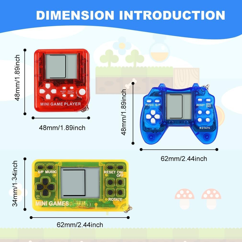 12 PCS Video Game Party Favors, Video Game Keychain Birthday Gaming Party Supplies Goodie Bag Stuffers Gift Idea for Kids image number 6