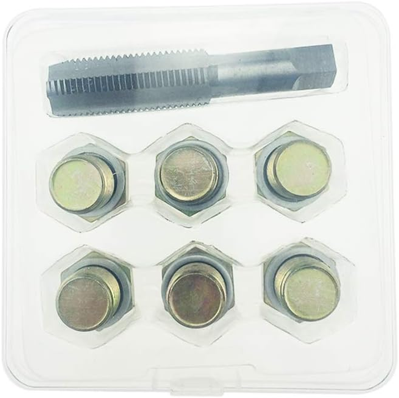 Supercrazy 6Pcs Oil Pan Drain Plug Thread Repair Tool Kit for Car Motorcycles Trucks and Vans M10 M12 M13 M14 M15 M16 M18 SF0087 M15 X 1.5MM image number 2