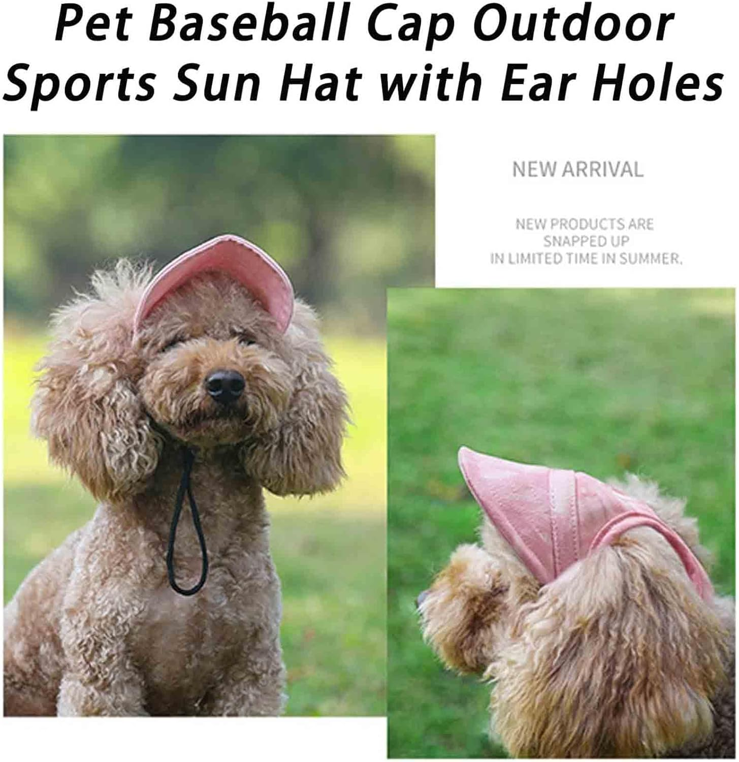 Outdoor Sun Protection Hood for Dogs, Dog Hat Canvas Dog Sun Hat Dog Baseball Cap, Dog Travel Sport Hat, Adjustable Pet Sunbonnet with Ear Holes (XL,I) image number 6