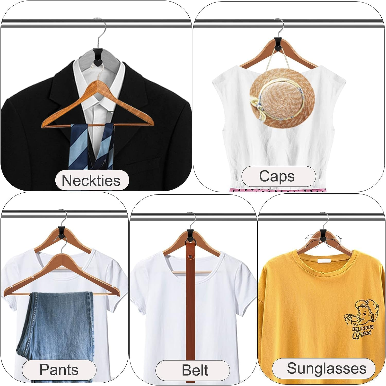 20 Pcs Space Saving Heart Hanger Connector Hooks Space Hanger Hook for Heavy Duty Clothes Hanger Connector, Cascading Hanger Closet Organizer Fits All Hangers image number 6