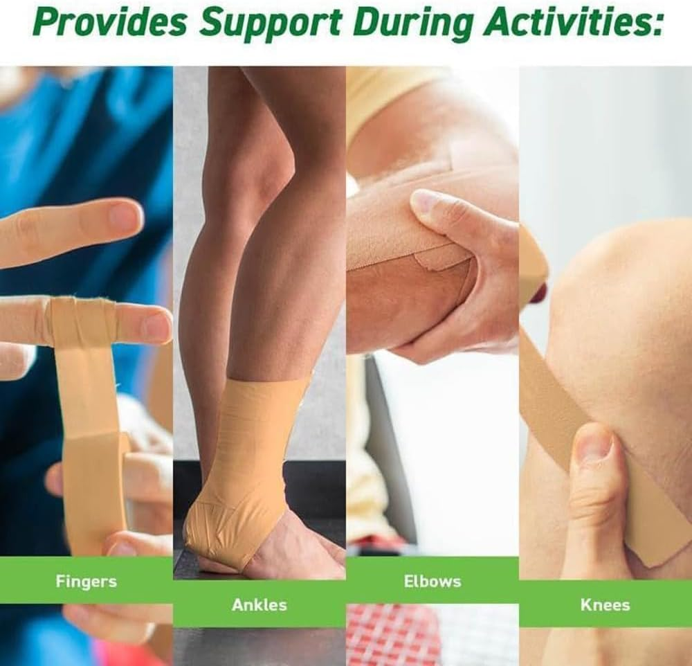 Leona Co Athletic Sports Tape, Rigid Sports Tape for Blister Prevention, Strapping Tape for Backpacking Hiking Climbing, 5M X 5Cm image number 4