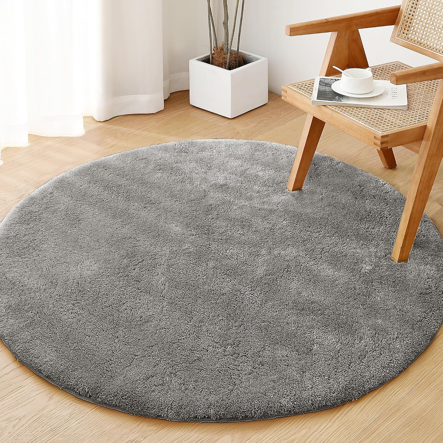 Soft Indoor Modern Shag Area Rug for Living Room Fluffy Rugs Anti-Skid Shaggy Rug Nursery/Dining Room/Home/Bedroom/Office Carpet Ultra Soft Floor Rug(Warm Sand, 61X91Cm)