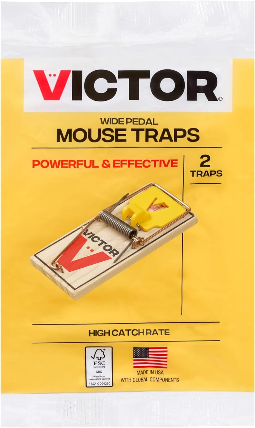 Victor M035 V Mouse Traps, Yellow, 2 Traps