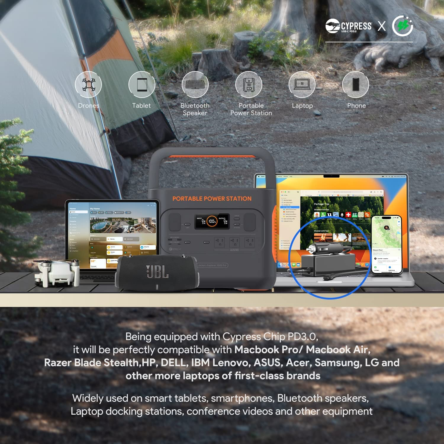 KFD 118W 100W 18W USB-C Laptop Charger Car Cigarette Lighter DC Adapter for Nintendo Switch 2, HP Dell Macbook Pro Air LG Razer Blade Stealth 13 MSI Lenovo Samsung PD3.0 QC3.0 Type C DC 12V-24V