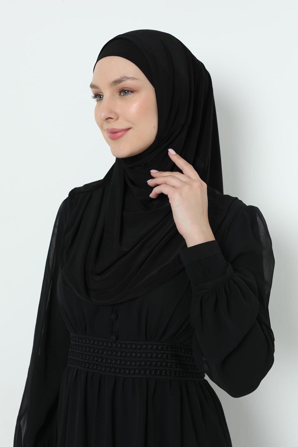 Istanbulstyles Elegant Stretchable Hijab for Women, Instant and Durable, Tailored for Muslim Women Consists of 2Pieces image number 4