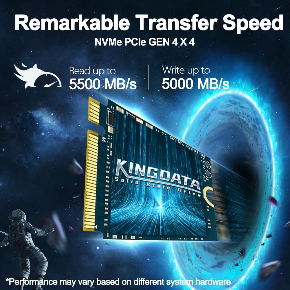 KINGDATA SSD 2TB M.2 2230 Nvme Pcie Gen 4.0X4, Internal Solid State Drive for Steam Deck, Surface Pro, Ultrabook, High Performance Gaming SSD Storage Expansion (M.2 2230 Pcie 4.0, 2TB) image number 6