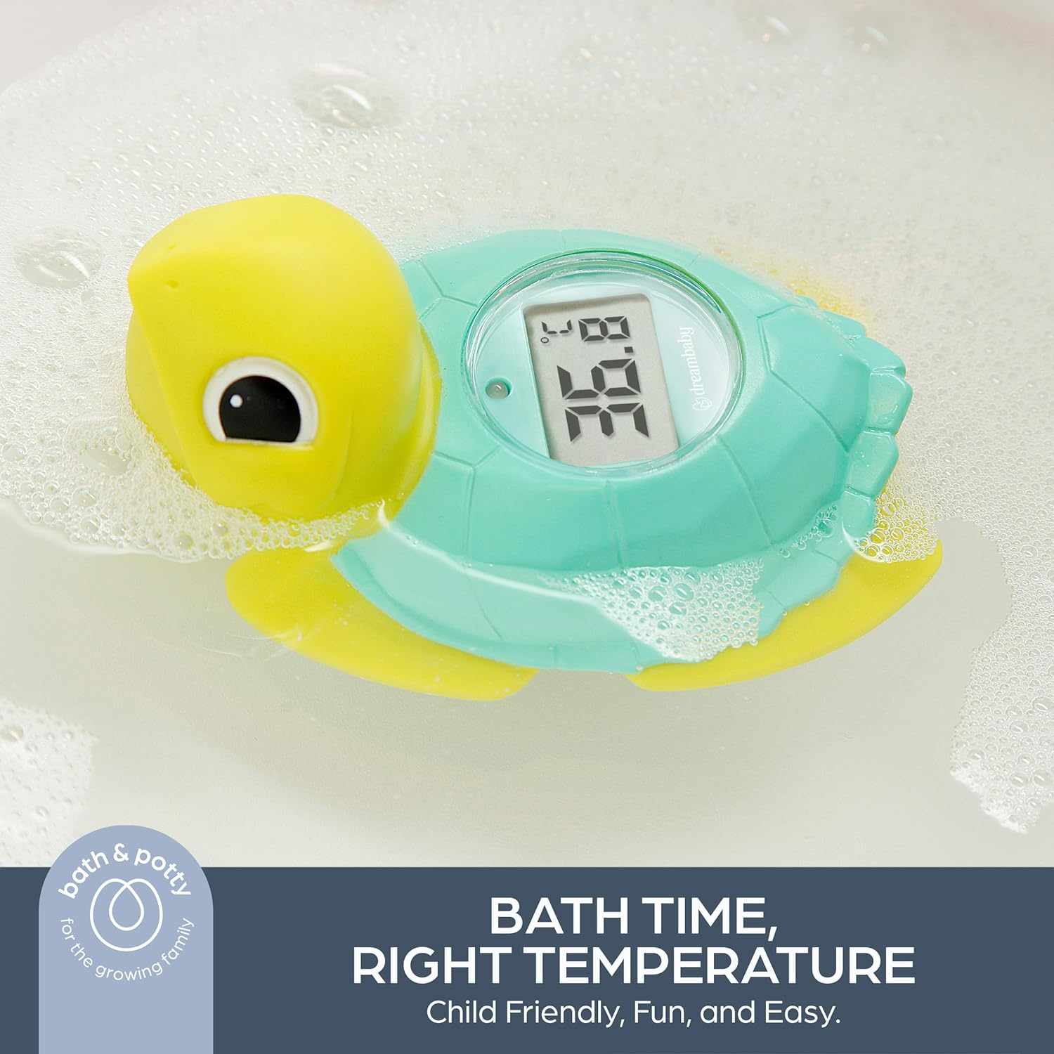 Dreambaby Turtle Baby Bath Thermometer - Instant Read Digital Thermometer for Water and Room Temperature - Floating Baby Bath Toy image number 4
