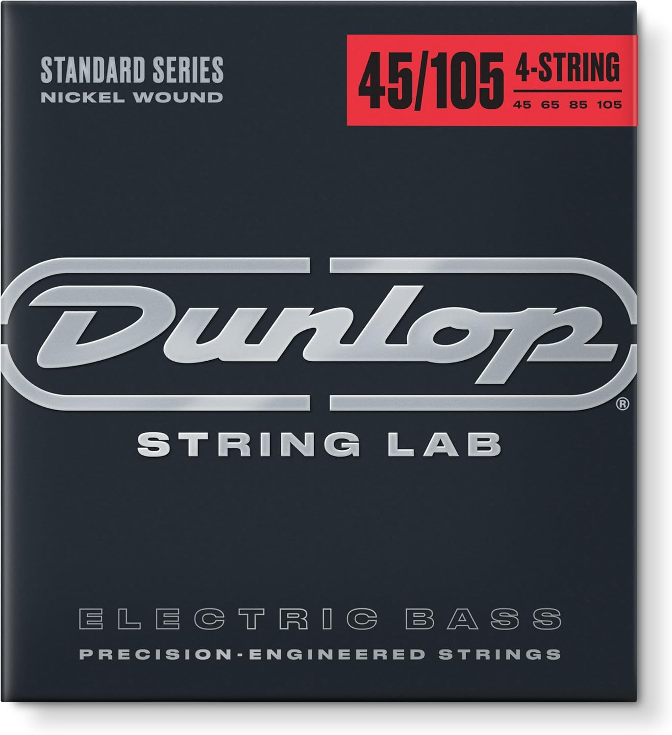 Dunlop DBN45105 Nickel Medium 4 String 45-105 Stainless Steel Bass Guitar Strings image number 4