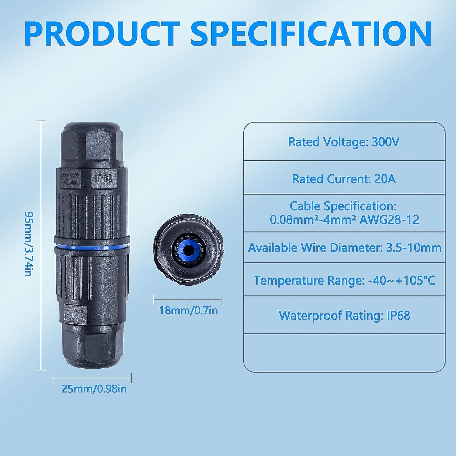 5PCS IP68 Waterproof Electrical Cable Connector, Outdoor 2 Way Junction Box, Waterproof Wire Connectors with Replaceable Lever Wire Connectors for AWG 28-12, Quick Screwless Installation image number 5