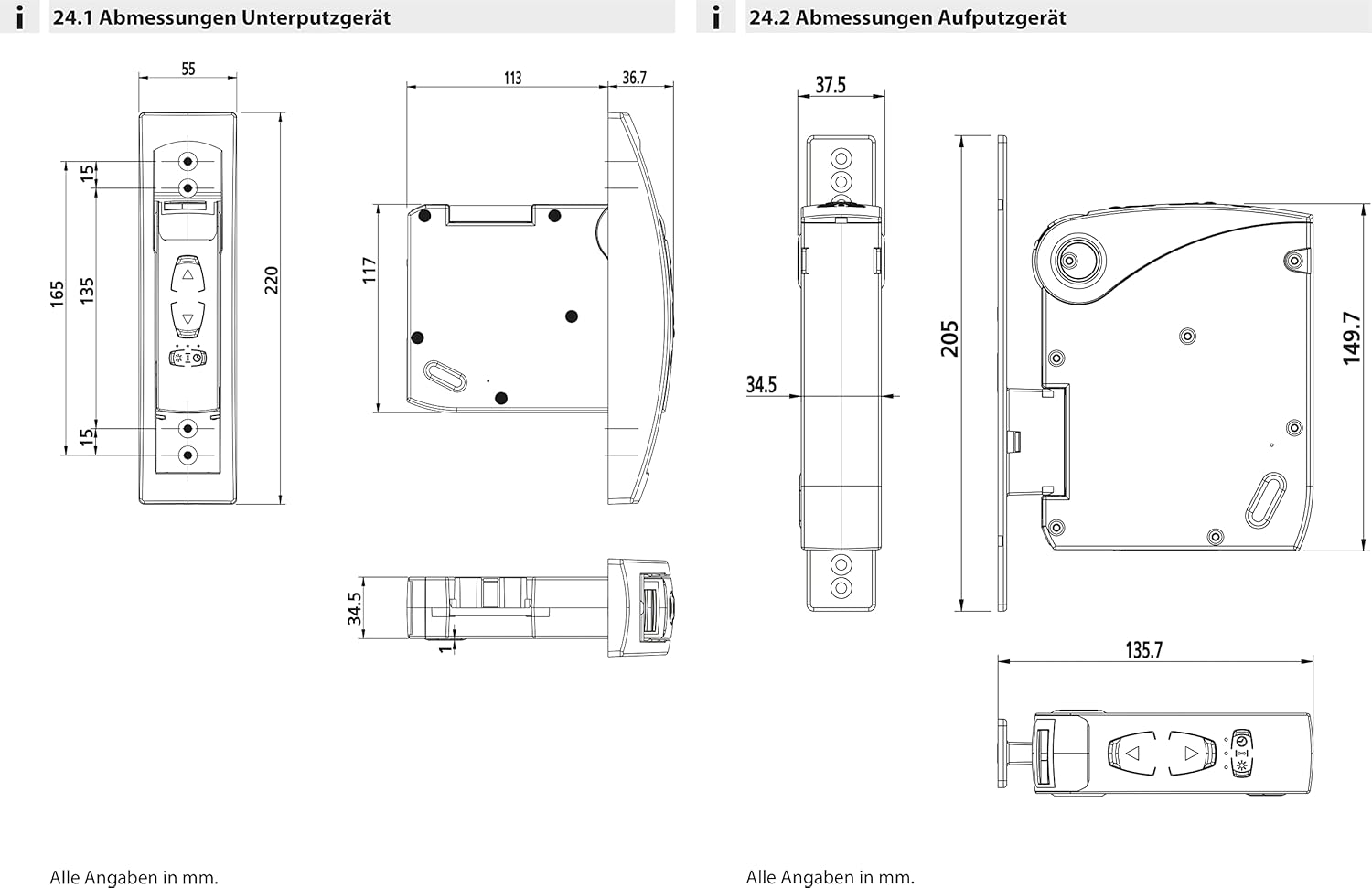 Superrollo GW60 Electric Belt Winder with Sun Sensor, Surface-Mounted and Flush-Mounted Possible Universal 4-In-1 Roller Shutter Drive for Roller Shutters up to 25 Kg image number 2