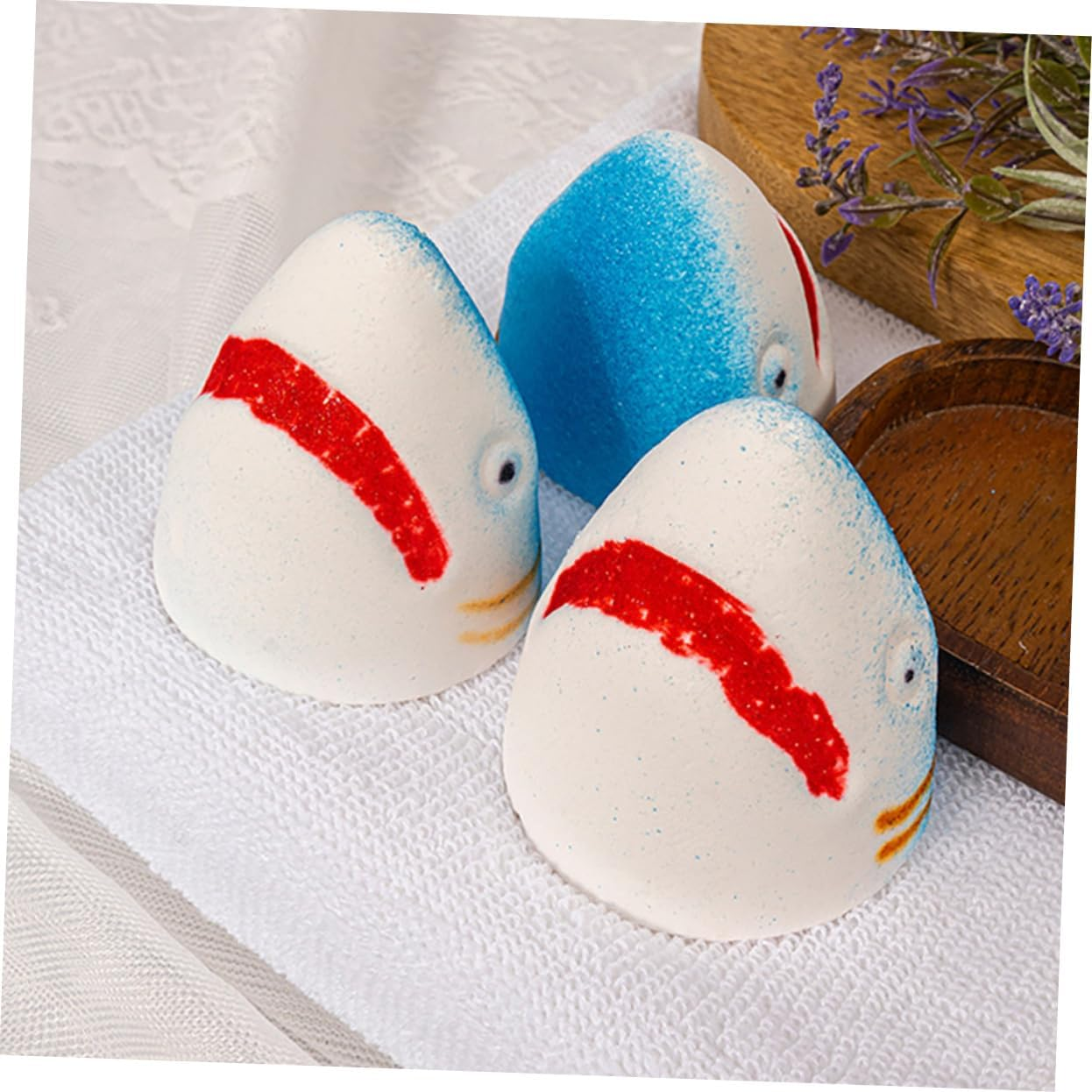 Gogogmee 3Pcs Natural Bathing Salt Bomb Shark Bubble Bath Bomb Skin-Friendly Sea Salt Fragrance Bath for Ages for Family Friends image number 5