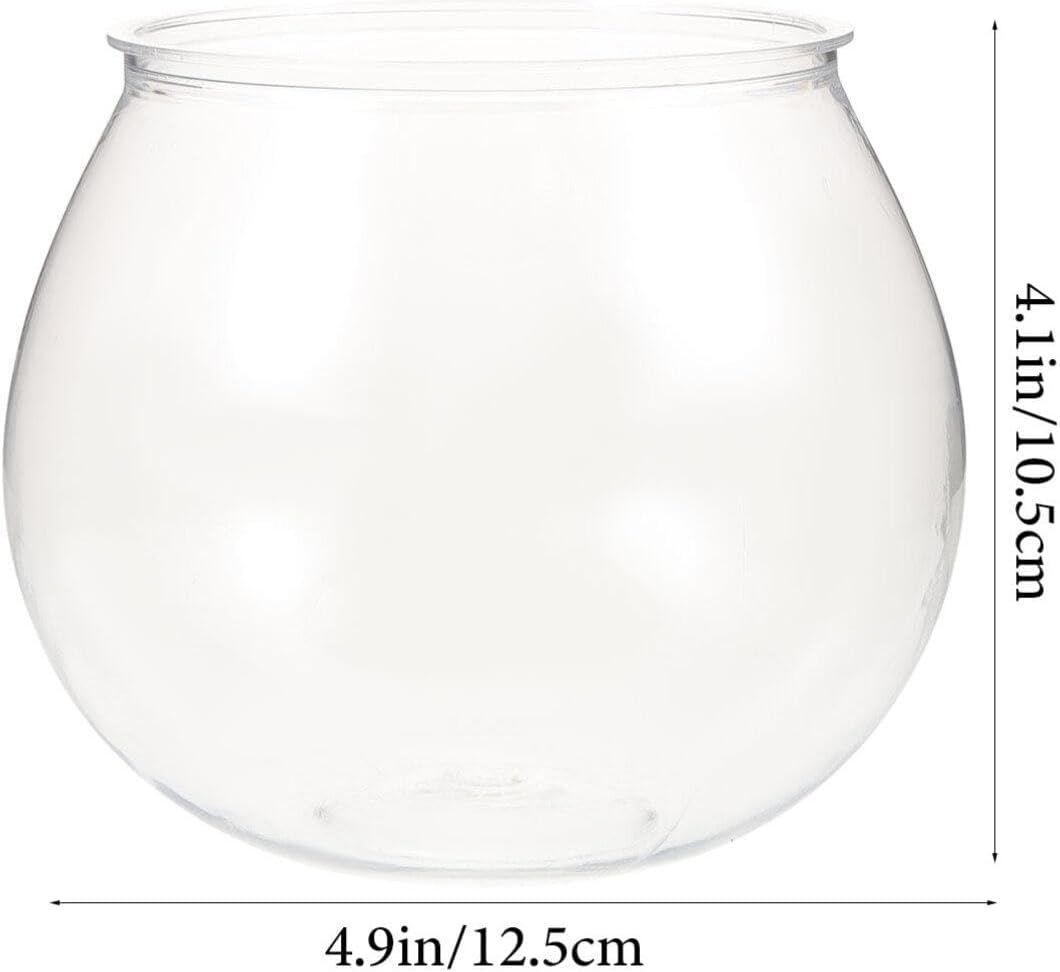 Veemoon 3Pcs Goldfish Bowl Aquatic Turtle Tank Office Fish Tank Desk Fish Tank Glass Vase Bowls Clear Glass Vases Fish Bowls Clear Plastic Fish Bowl Fishbowls Aquarium the Pet Travel Fine image number 2