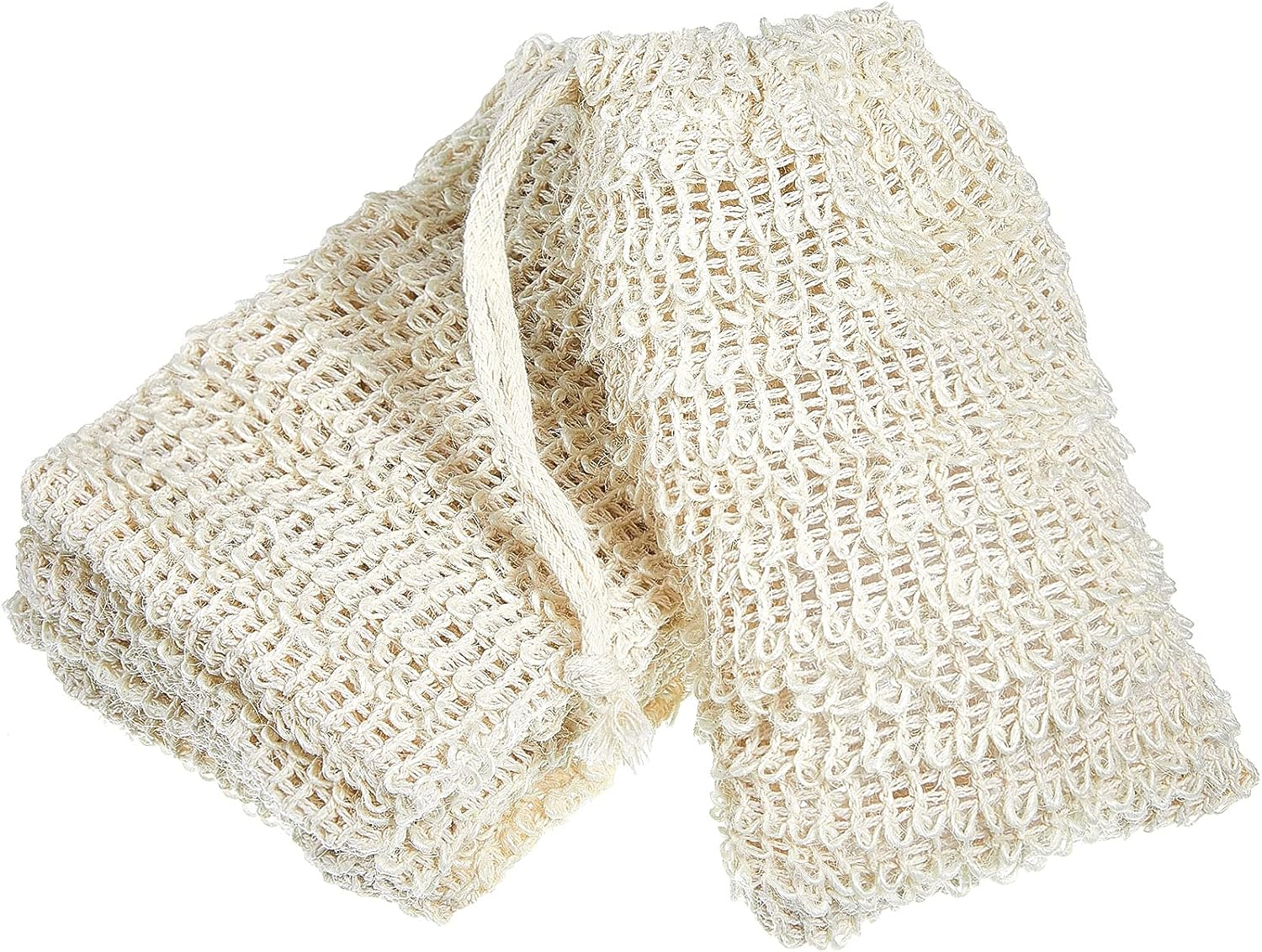 BBTO 5 Pieces Soap Saver Bag Natural Sisal Exfoliating Soap Pouch for Foaming and Drying the Soap Bars Shower Soap Bag(10 X 15 Cm,Beige) image number 5