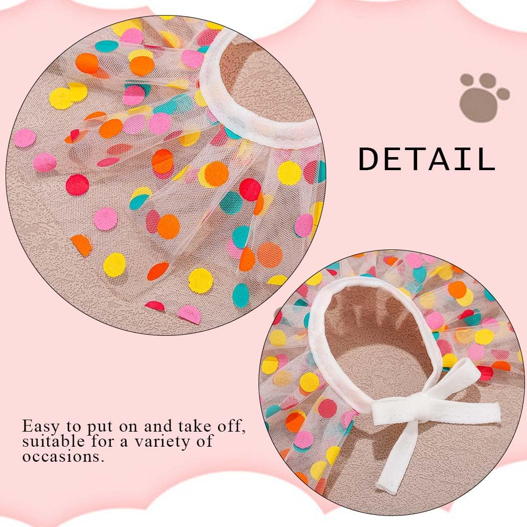 Jovono Cute Dog Cat Bandana Princess Costume Lace Colorful Triangle Bibs Accessories for Small Medium Cats image number 3