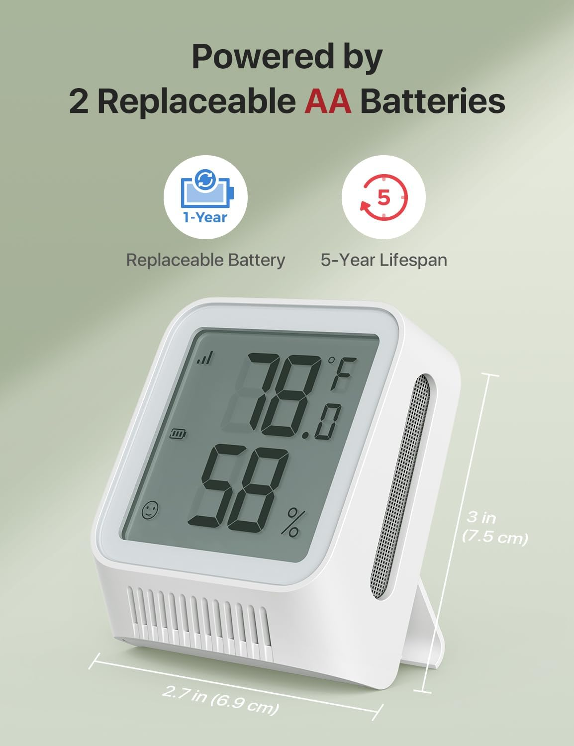 X-Sense Wifi Hygrometer Indoor Humidity with SBS50 Base Station, Smart Hygrometer Thermometer with App Notification, Temperature Sensor for Room Temperature Monitoring, 3 Sensors & 1 Base Station image number 2