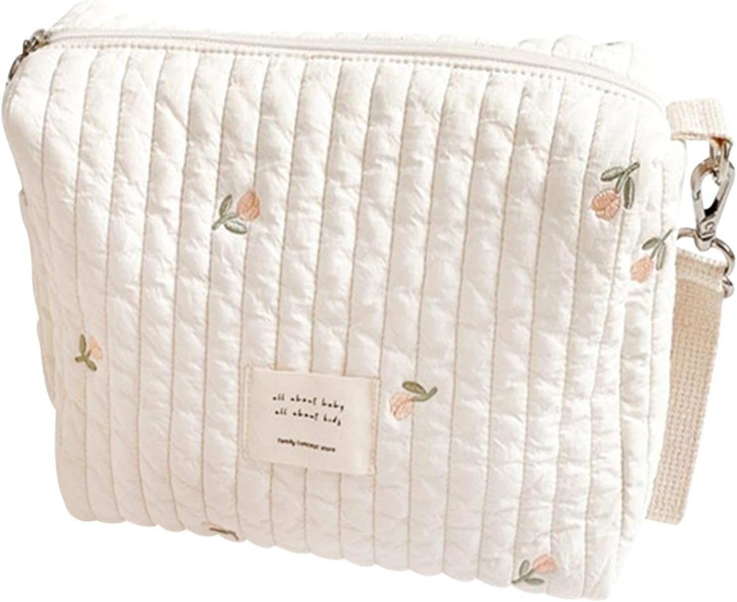 Stroller Storage Bag | Cute Cotton Diaper Bag Organizing Pouches,Cotton Zipper Mommy Pouches with Hook Cute Carry Purse for Toys Women Travel