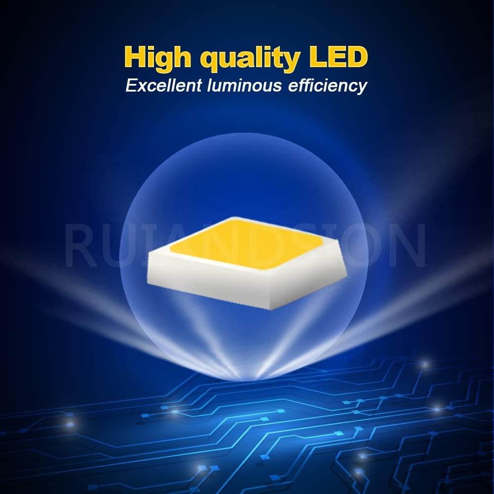 Ruiandsion H3 LED Fog Light Bulbs 6-40V 6000K White Super Bright 2835 10SMD Chips for Car Fog Lights(Pack of 2) image number 2