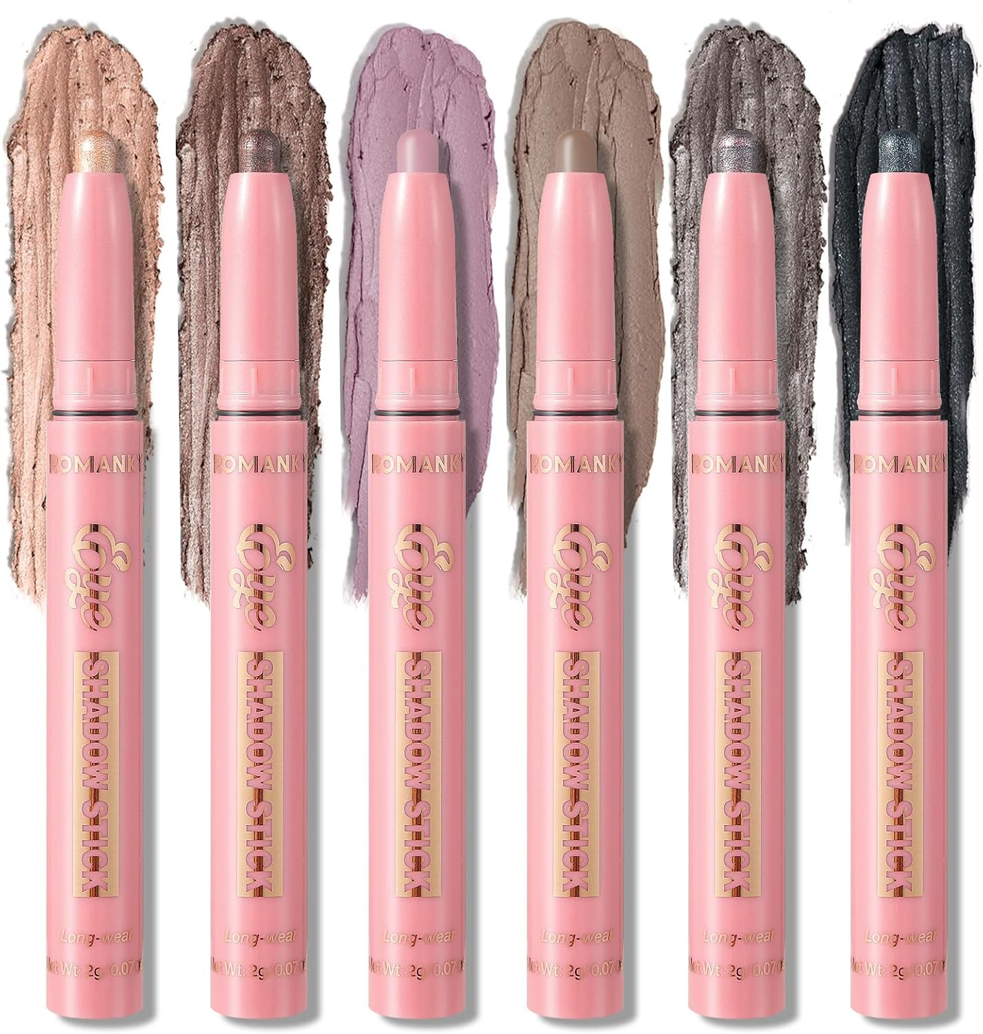 Dynaeuty 12PCS Cream Eyeshadow Stick Sets, Metallic Glitter Shimmer Smokey Eye Looks Waterproof Long Lasting Quick-Drying Sparkling Eye Shadow Makeup Kits (A)