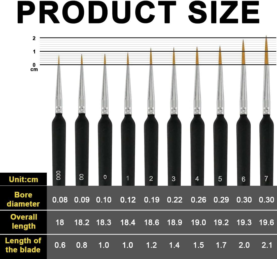 Nail Brushes, Pack of 10 Brushes for Gel Nails, Nail Design Accessories, Nail Art Brush Set, Nail Art Brush, Nail Design Gel Brush, Dotting Painting Line Pen for Nail Polish, Gel, Acrylic Nail Brush image number 3