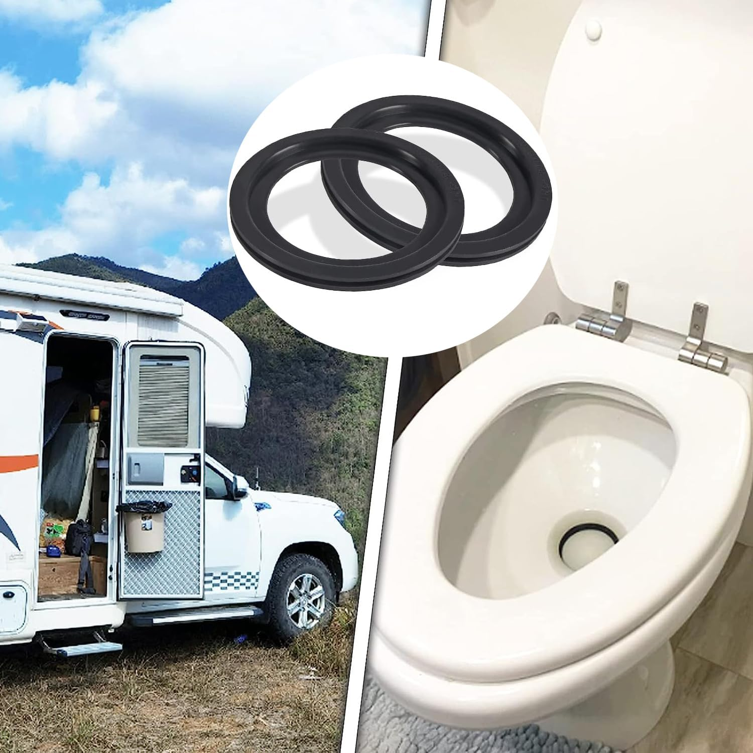 RV Toilet Seal Replacement Kit 385311658 High-Performance Rubber Seal Ring for Camping Trailers & Motorhomes, Leak Prevention Repair Parts (3 Pcs) image number 4