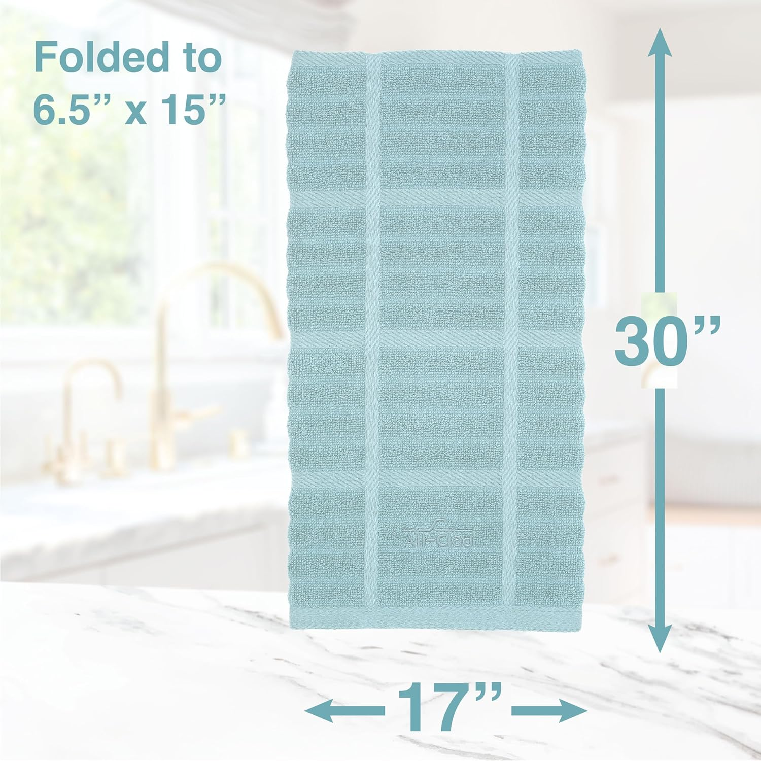 All-Clad Textiles Kitchen Towel, Solid-1 Pack, Rainfall image number 4