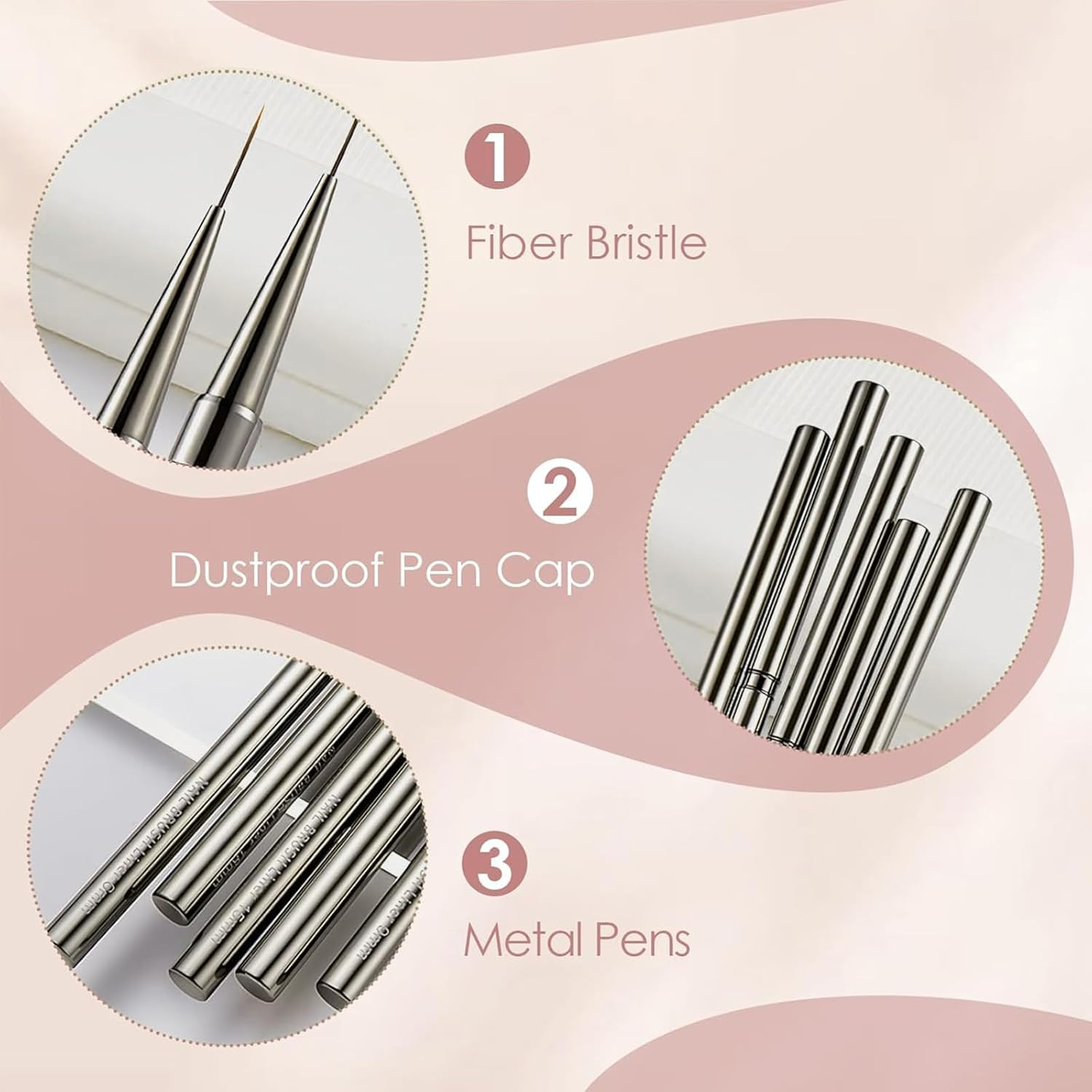 5 Pcs Nail Art Liner Brushes Set, Fine Detail Thin Liner Brushes for Professional Gel Polish Painting, Nail Art Brushes (6/9/12/15/18 Mm) image number 4