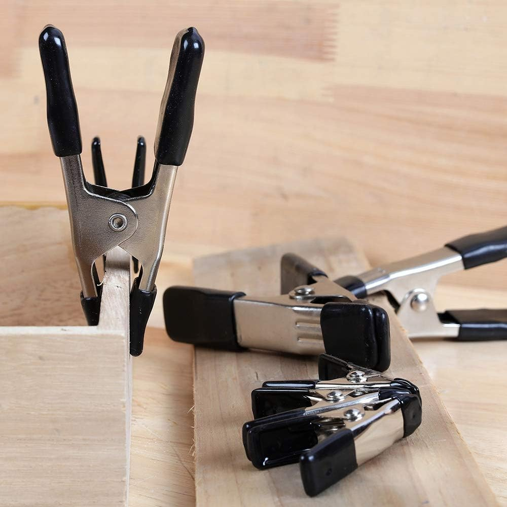 Amazon Basics 20-Piece Steel Spring Clamp Set, 15 Pack of 1.9-Cm, 5 Pack of 2.54-Cm, Black/Silver image number 3