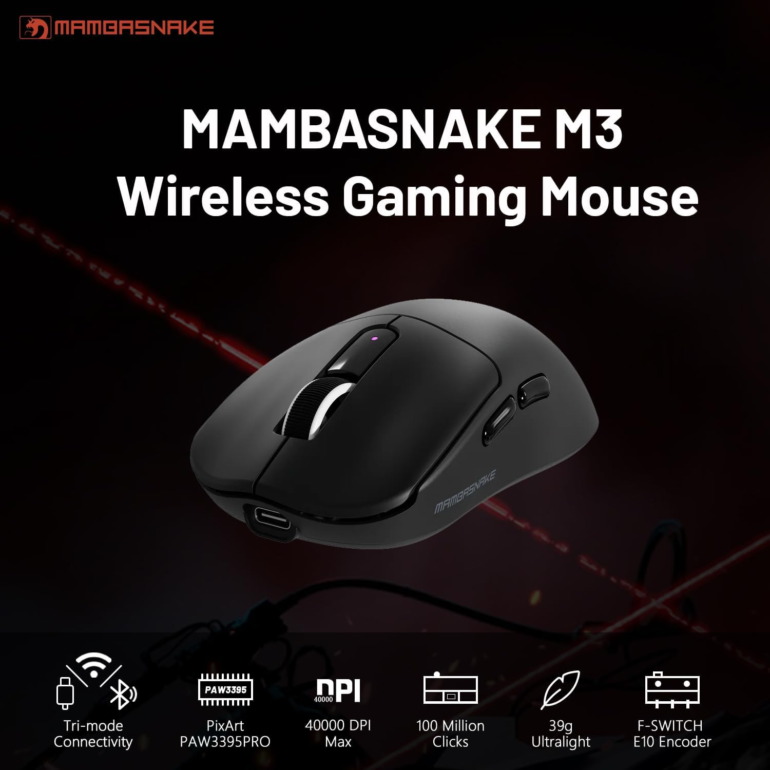 MAMBASNAKE M3 Gaming Mouse(Black) image number 6