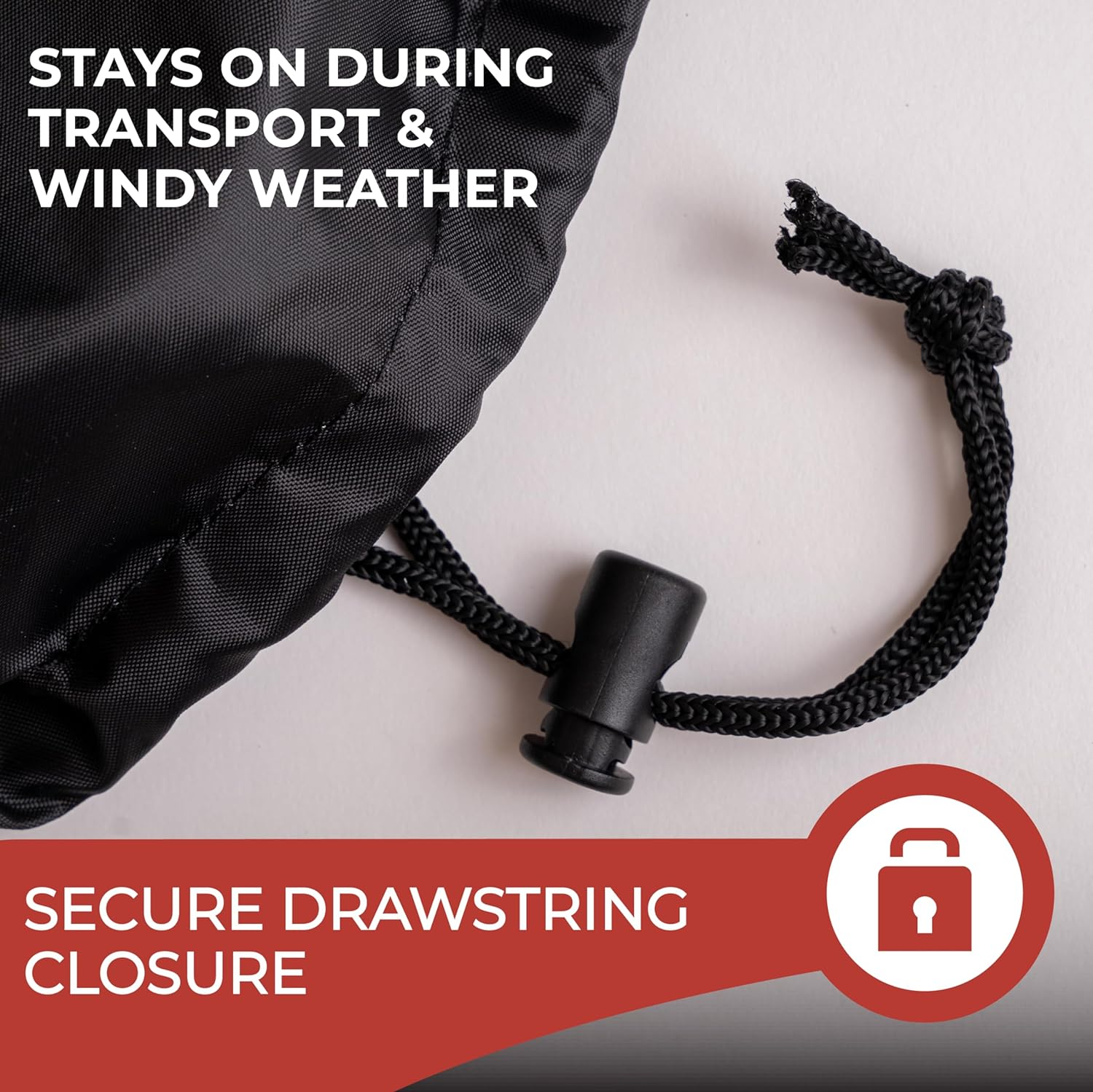 Tough Cover Universal Lawn Mower Cover - Heavy Duty 600D Marine-Grade Fabric (Black) - Waterproof Lawnmower Covers for Outdoor Protection image number 2