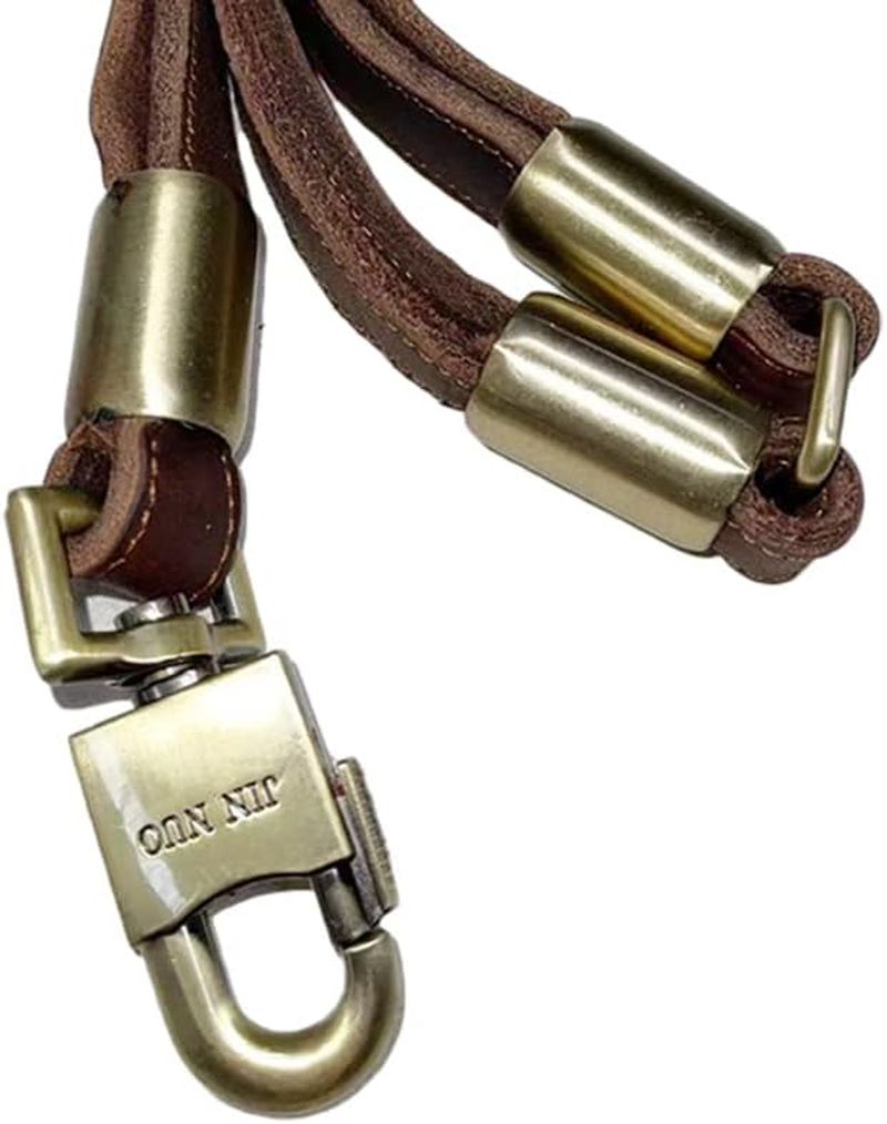 Dog Leash Genuine Real Ox Leather Foldable Dog Leash Lead image number 2