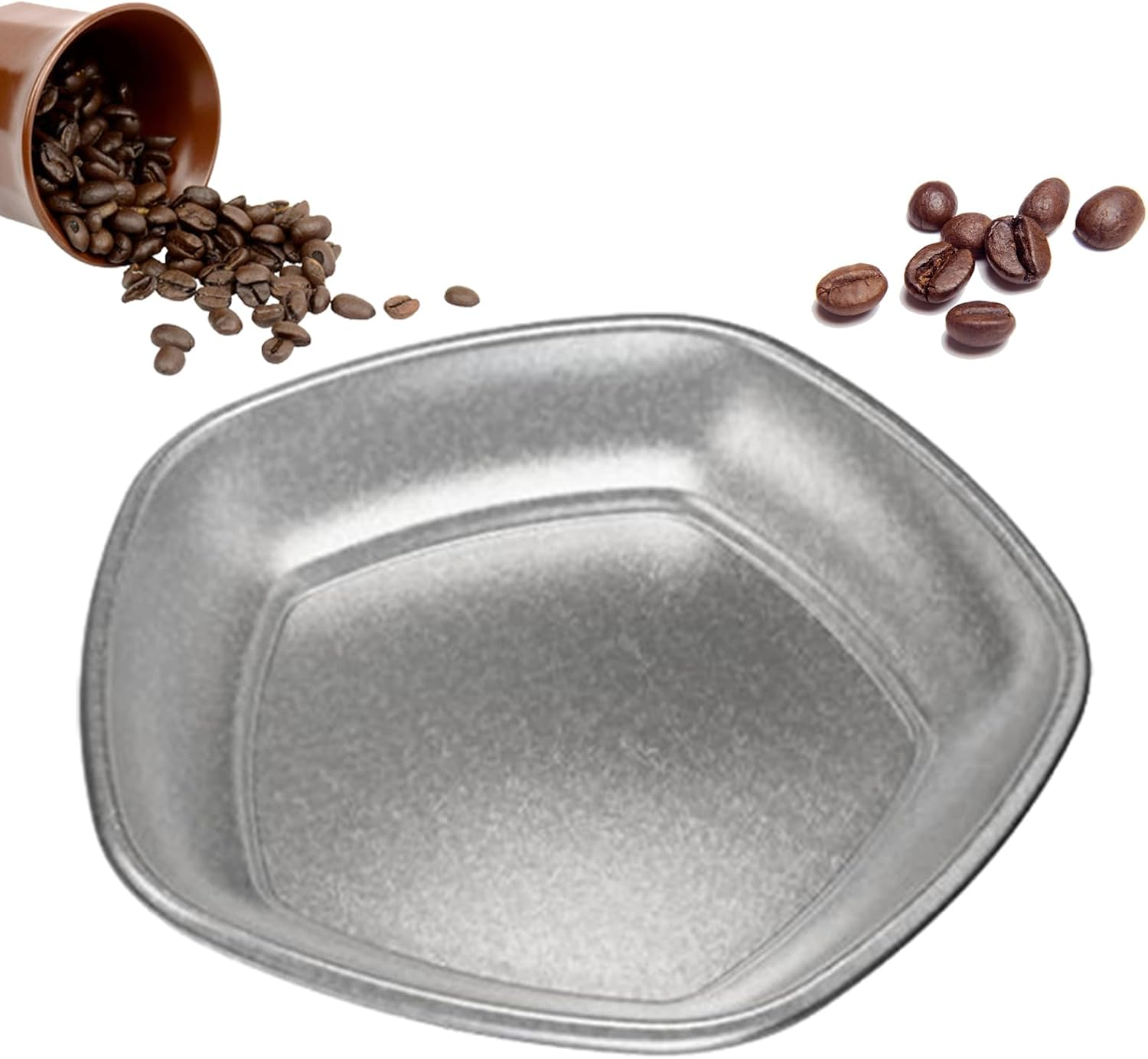 Espresso Cup, Stainless Steel Dosing Coffee Tray, Weighing Coffee Bean Container, Multipurpose Tea Scoop, Loose Dose Measuring Tray, Tea Scoop Fashionable for Coffee Beans Tea Flour Nut