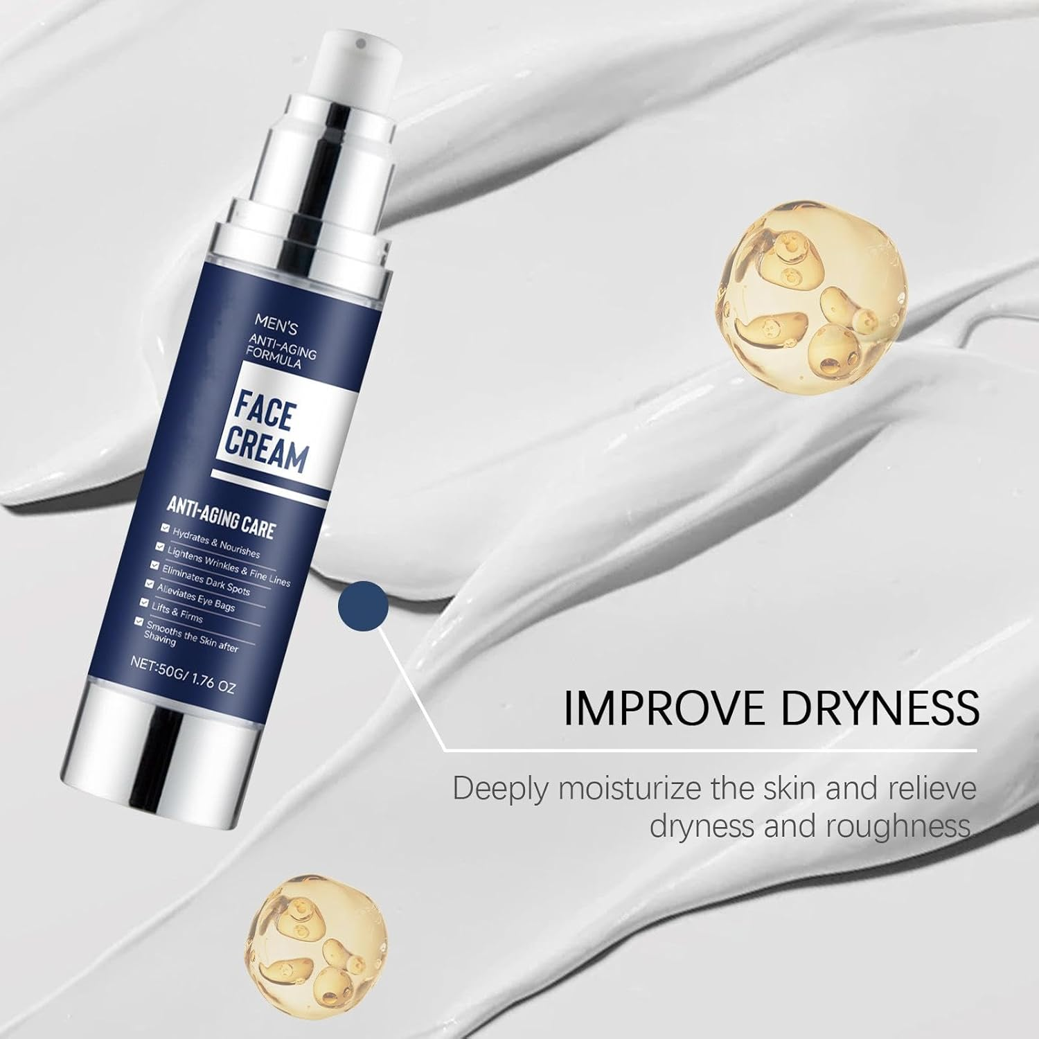 6-In-1 Men&rsquo;S Face Cream Anti-Aging Moisturizer Reduces Wrinkles, Dark Spots, Eye Bags, Dark Circles & Puffiness. Anti-Aging Moisturizer, Reduces Wrinklessoothes, Suitable for Day and Night Use (5PCS)