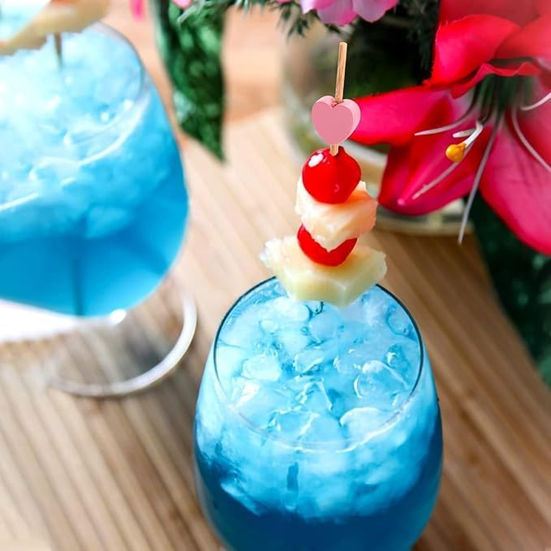 Colorful Bamboo Cocktail Picks,100Pcs Wooden Toothpicks Colorful Fruit Sticks,Colorful Star Cocktail Picks Fruit Food Hamburger Sticks,Wooden Cocktail Toothpicks Colorful Star Shape Cocktail Picks