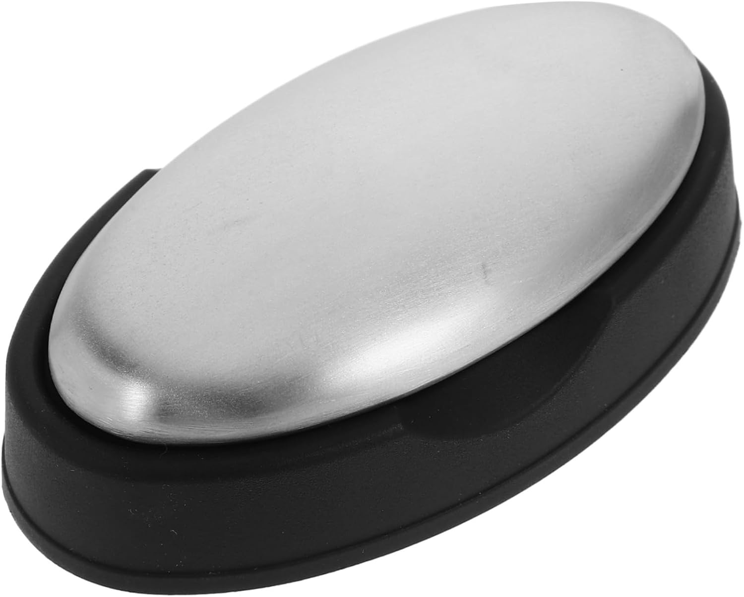 TINEASUR Odor Removing Stainless Steel Soap Bar with Base Large Oval Metal Soap for Cooking Smells Reusable and Portable for Home Kitchen Restaurant image number 2
