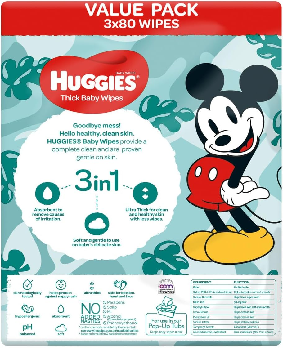 Huggies Baby Wipes Refill Fragrance Free X 240 image number 3
